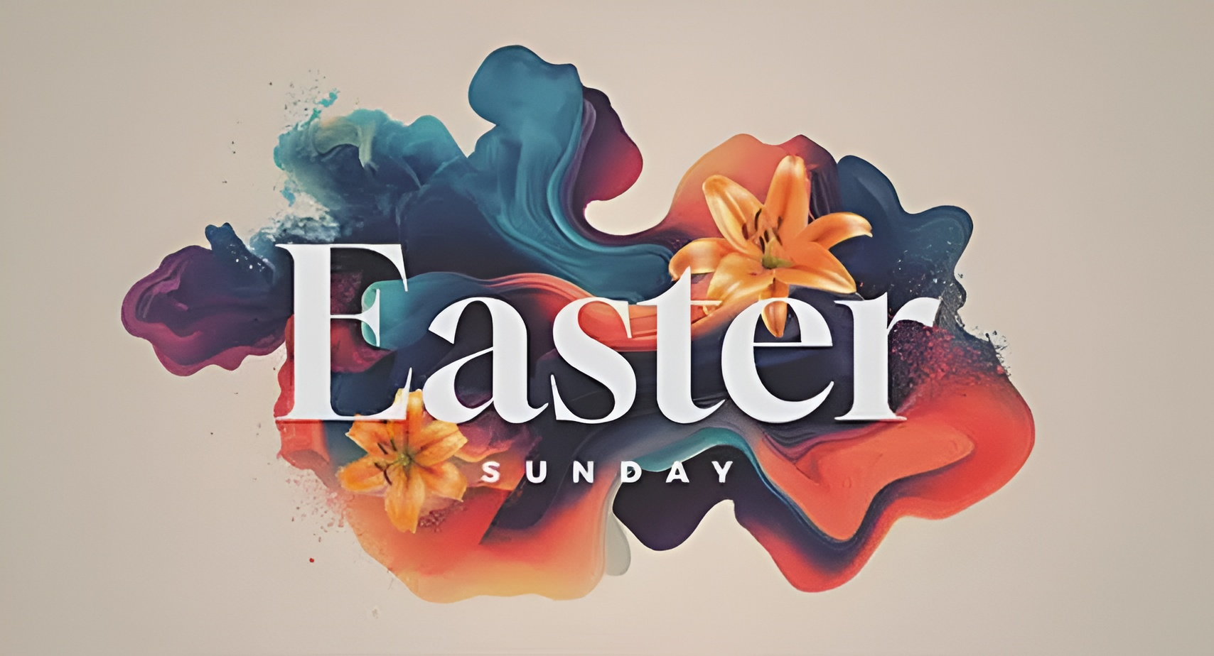 Easter Sunday invitation with colorful background