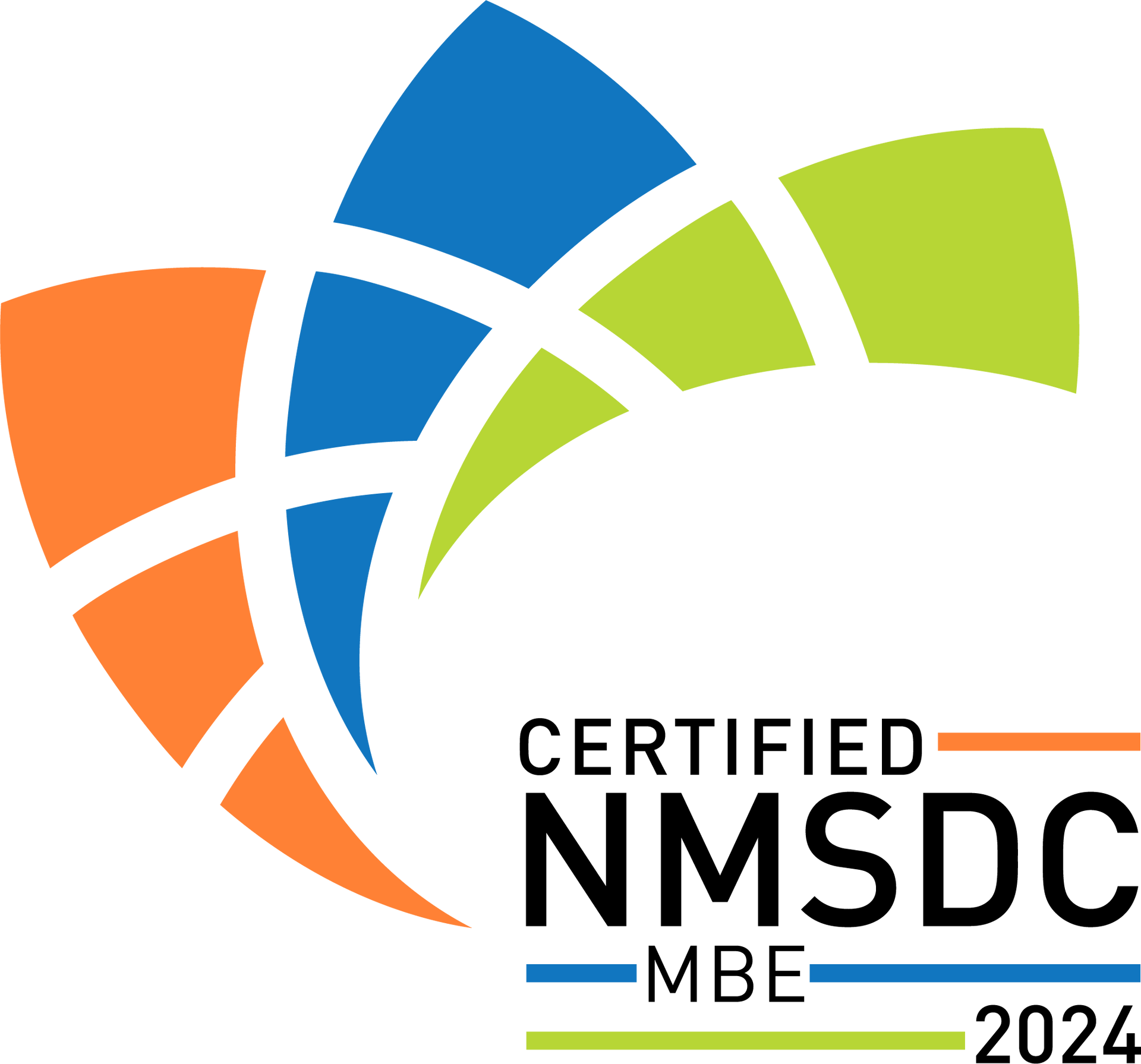 A logo for a certified nmsdc member in 2024