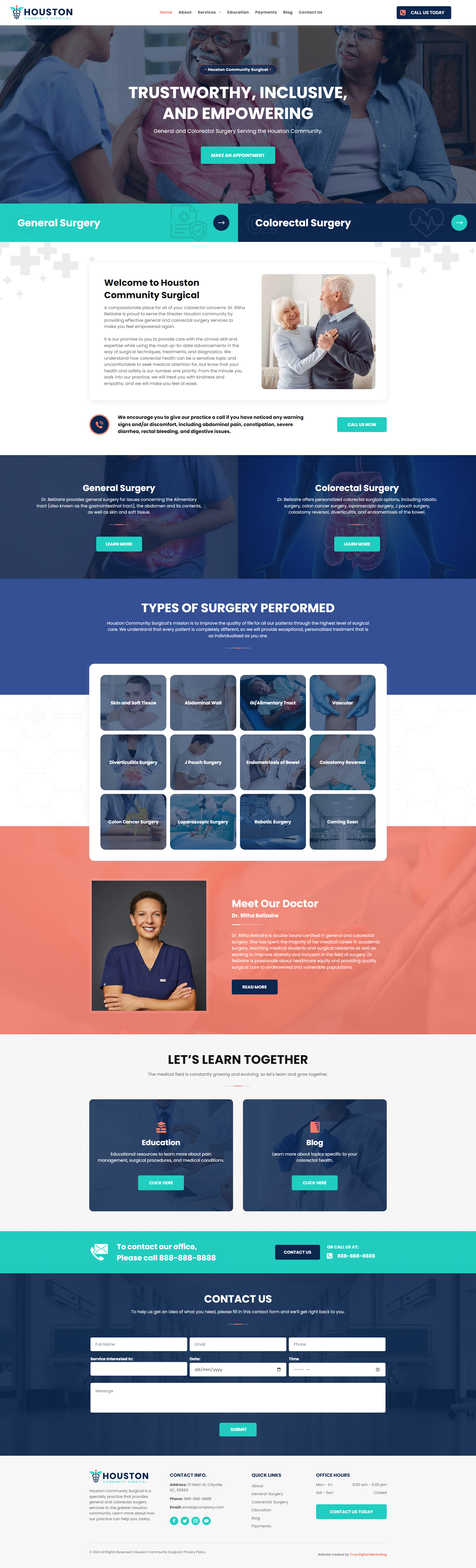 A screenshot of a landing page for a website.