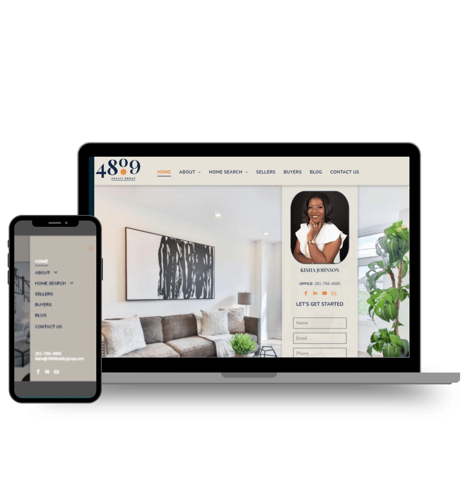 A laptop and a cell phone are sitting next to each other on a table.