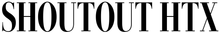 The word shoutout is written in black and white on a white background.