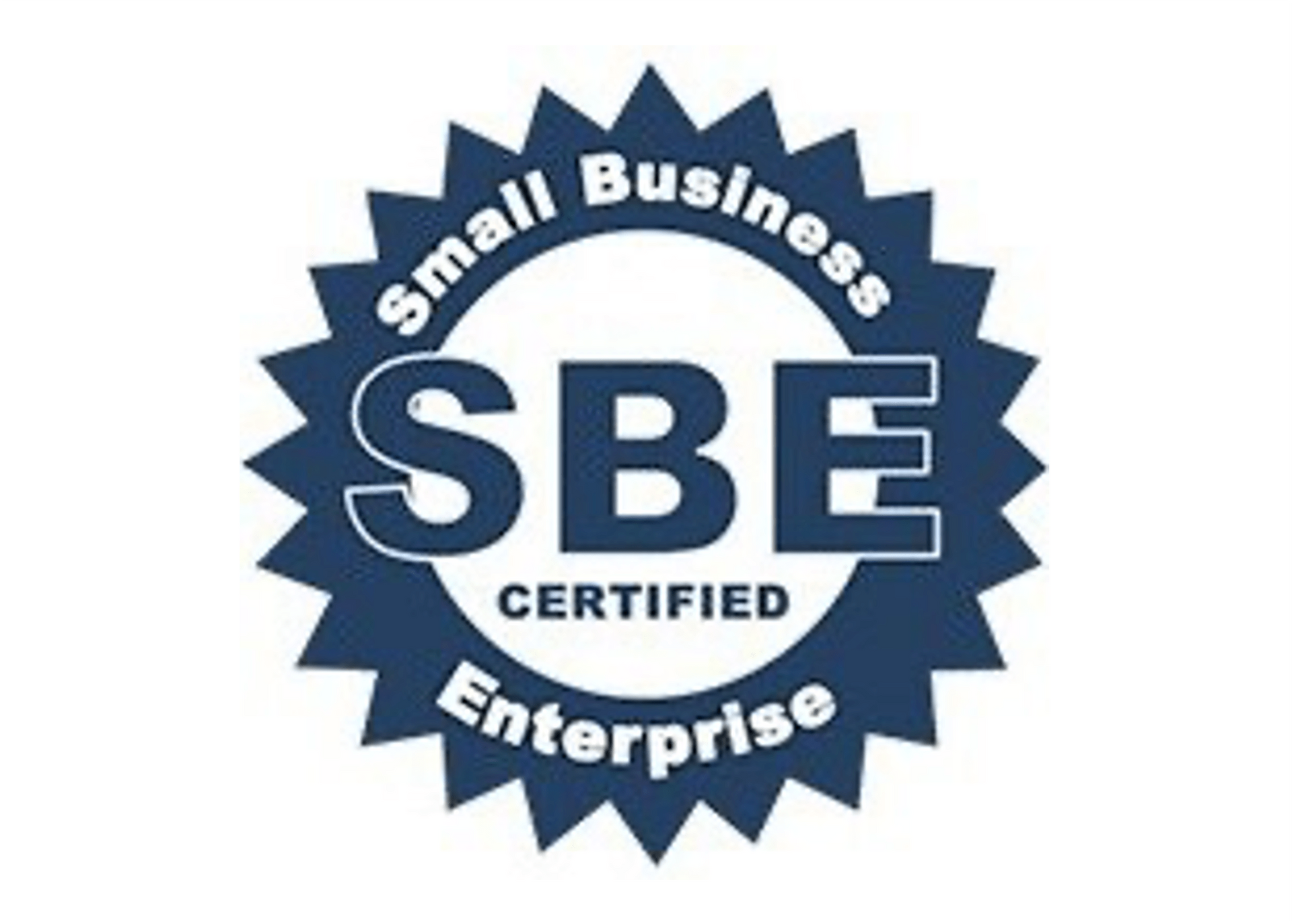 A small business enterprise certified logo on a white background