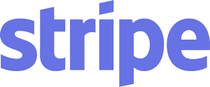The stripe logo is purple and white on a white background.