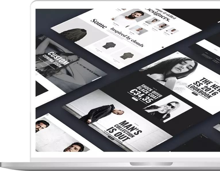 A laptop is open to a page that says man 's collection is out