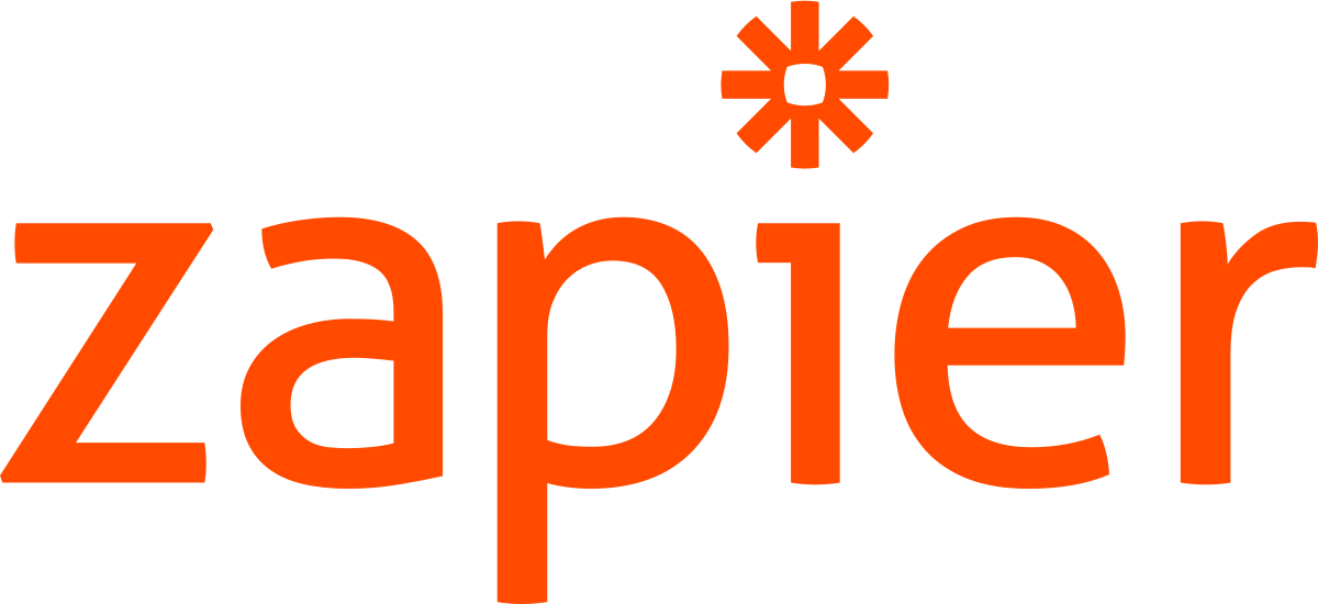 An orange and white logo for zapier with a star
