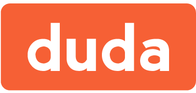The word duda is written in white letters on an orange background.