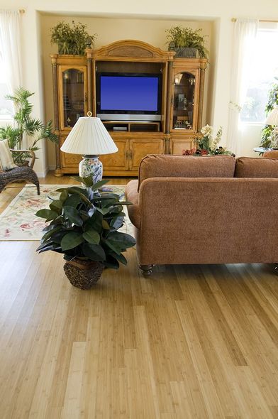 Hardwood floor refinished in living room in Rhode Island