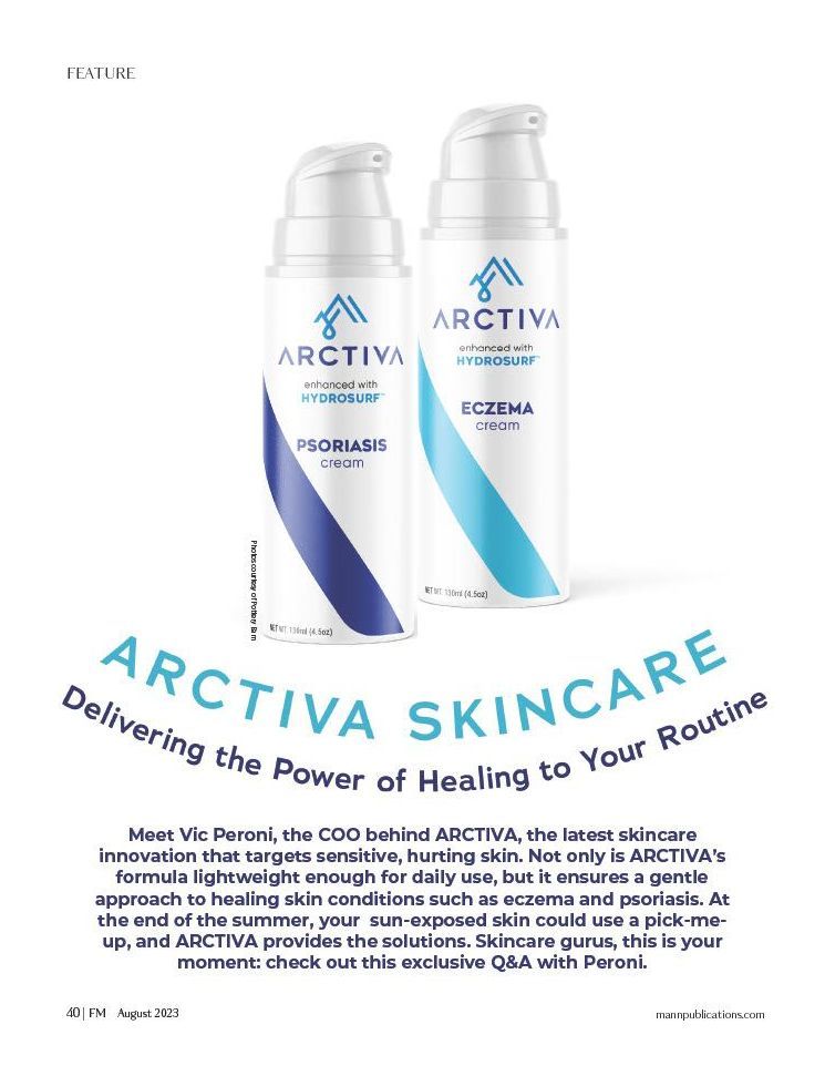 A white bottle of lotion with blue lettering on a black white background