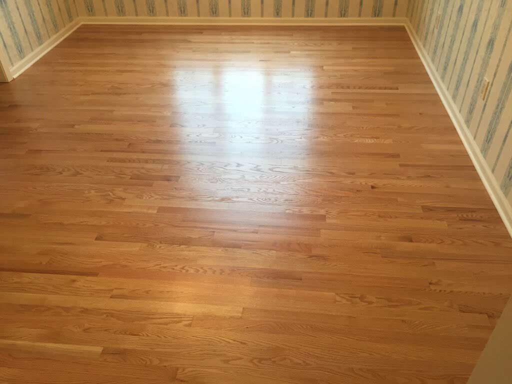 Light Color and Glossy Wood Floor — Custom Staining in Gales Ferry, CT