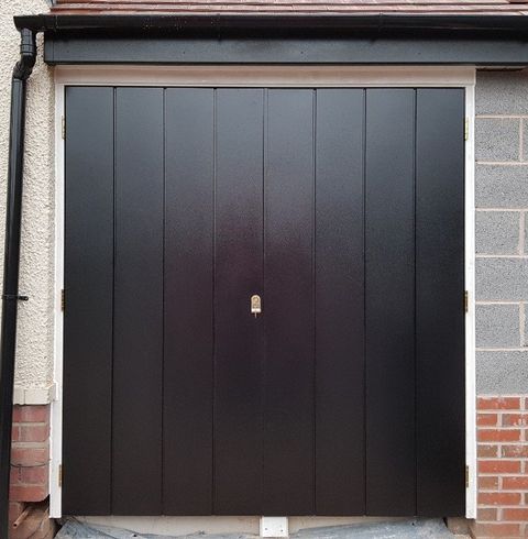 Black garage door