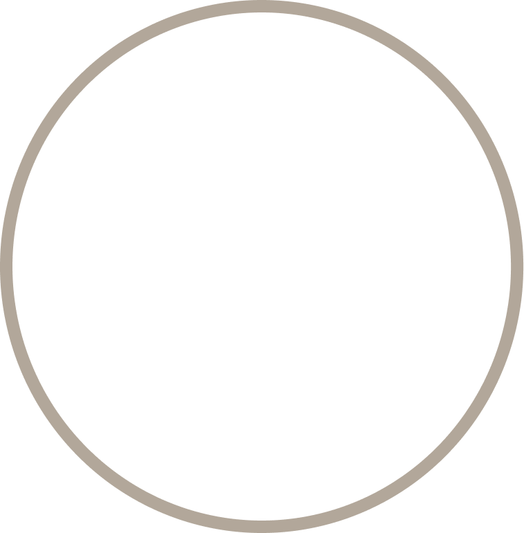 Thin beige outlined circle on a white background
