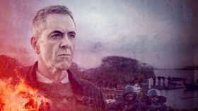 Photo of the TV series 'Bloodlands' starring James Nesbitt, released on BBC, with music by Jon Wygens on season 2, episodes 4, 5, and 6 in 2022.