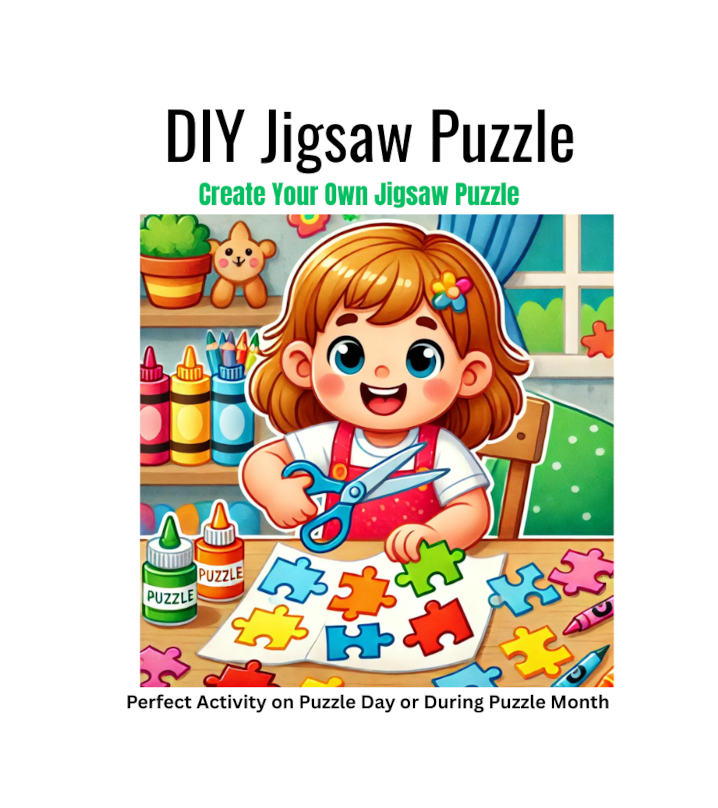 DIY Jigsaw puzzle activity to play. Fun for kids and classrooms