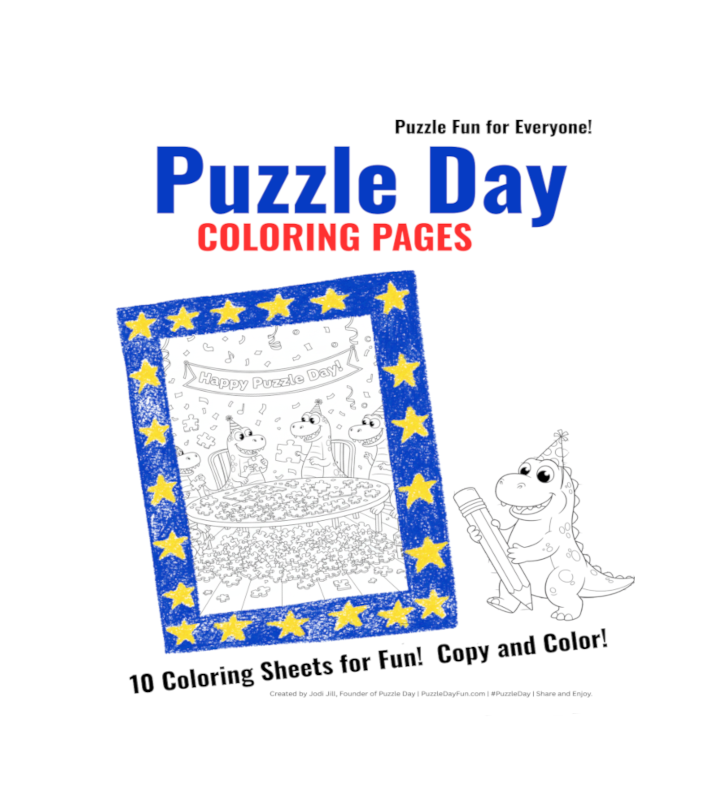Puzzle Day Coloring Pages download for kids to play