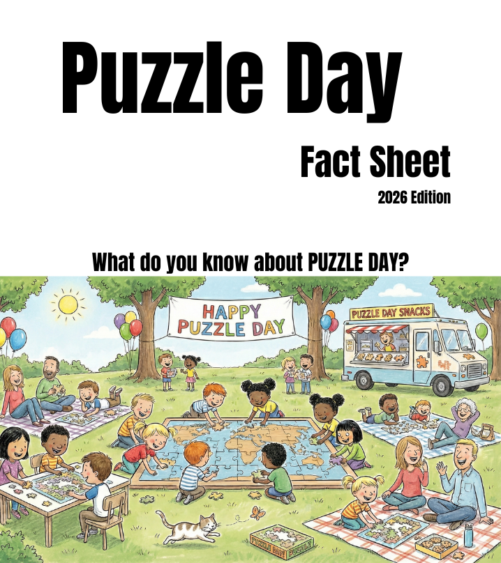 Puzzle Day Fact Sheet download for kids to explore.