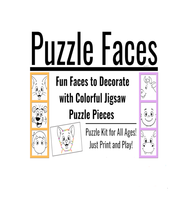 Puzzle Faces Book Template to play and free download to share in jigsaw puzzle fun.