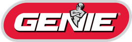 Genie logo with wordmark and genie figure on a red rounded rectangle.