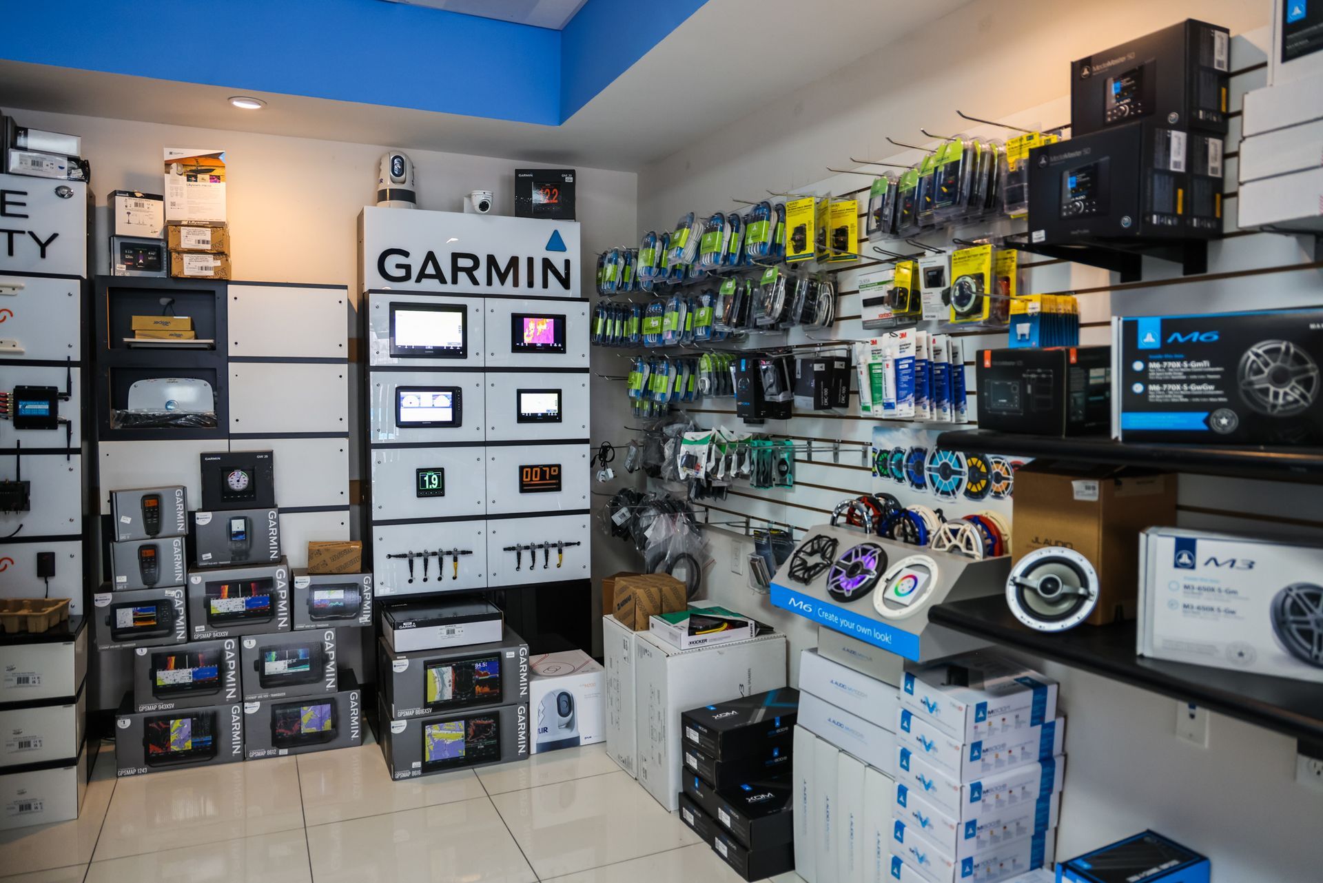 A store filled with lots of garmin products