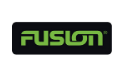 A black and green logo for fusion on a white background.