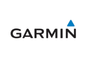 The garmin logo is black and blue on a white background.