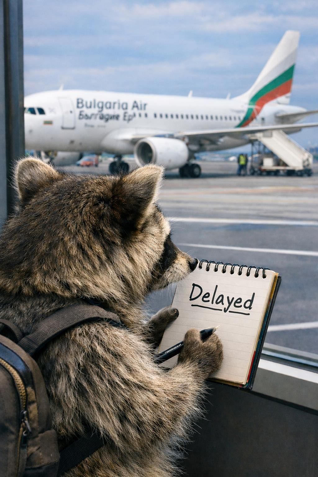 магически ракун който помага с обезщетения за закъснял полет