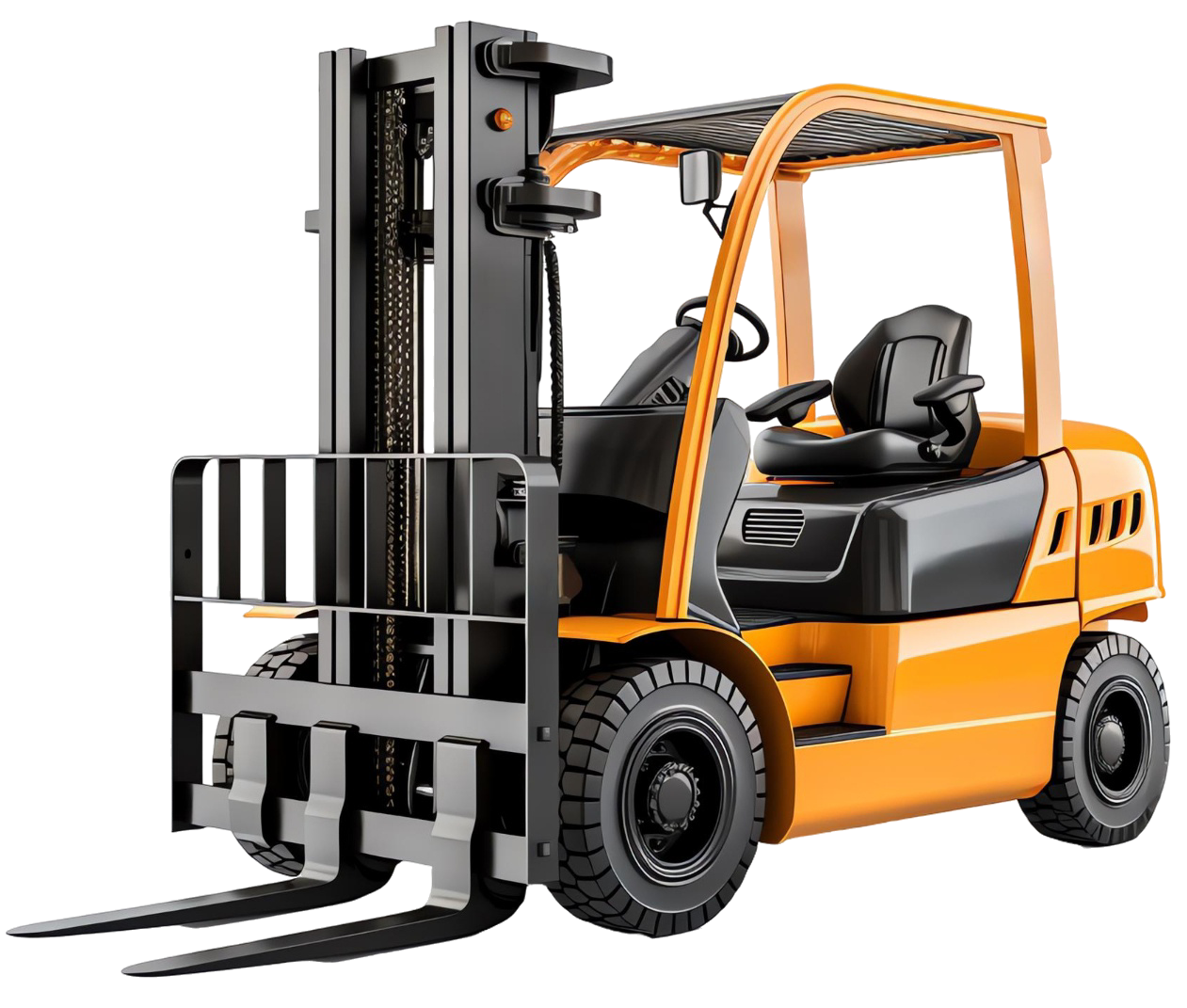 Yellow and black forklift.