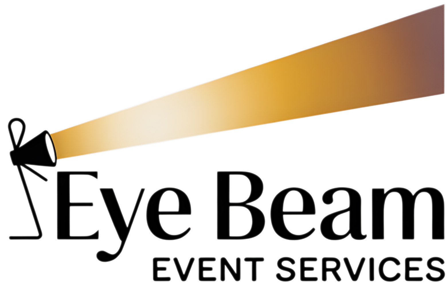 Eye Beam logo: a spotlight figure shines a yellow beam. Text reads