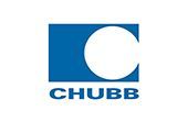 Logo of Chubb insurance company: a blue square with a white 
