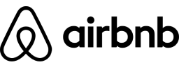 The airbnb logo is black and white on a white background.