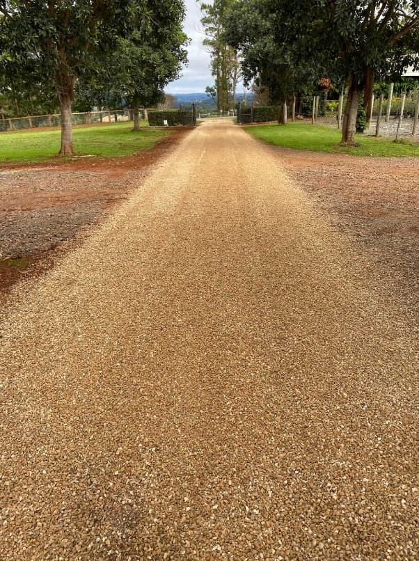 A Dirt Road Going Through A Park With Trees On Both Sides — Northstar Excavations In Alstonville, NSW