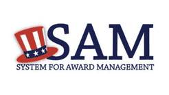 The logo for sam system for award management