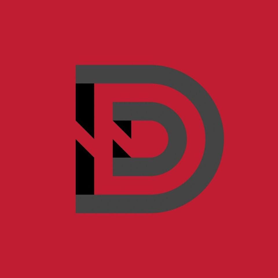 Red square with a gray 