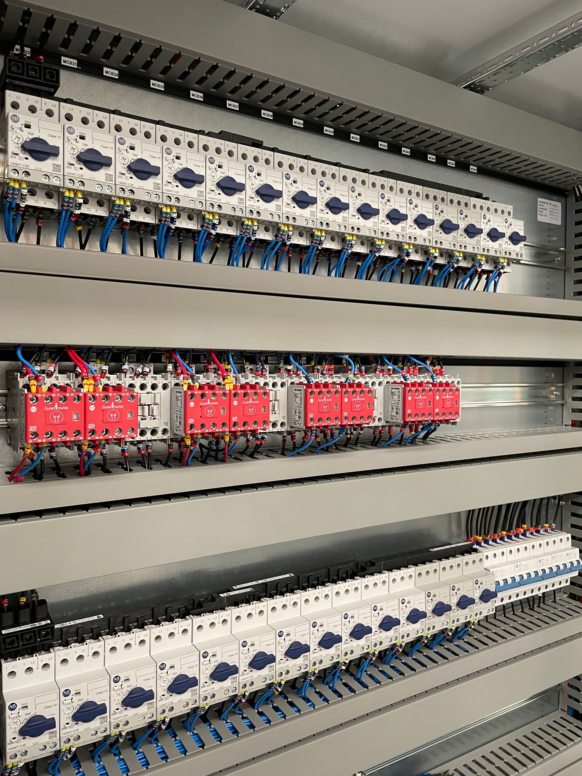 Allan Bradley safety contactors in a control circuit