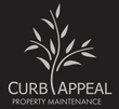 A black and white logo for curb appeal property maintenance