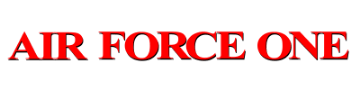 A red air force one logo on a white background