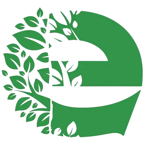 A green, stylized lowercase letter 