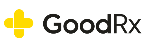 GoodRx logo: Yellow plus sign next to the text “GoodRx” in black.