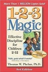 Book cover for 1-2-3 Magic: Effective Discipline for Children 2-12 by Thomas W. Phelan, Ph.D. Features a family photo.