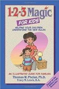 Book cover for 1-2-3 Magic for Kids featuring an illustrated parent and child, title, and author names.