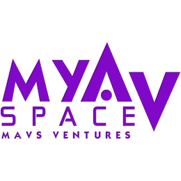 A blue and orange logo for local my moves maus ventures