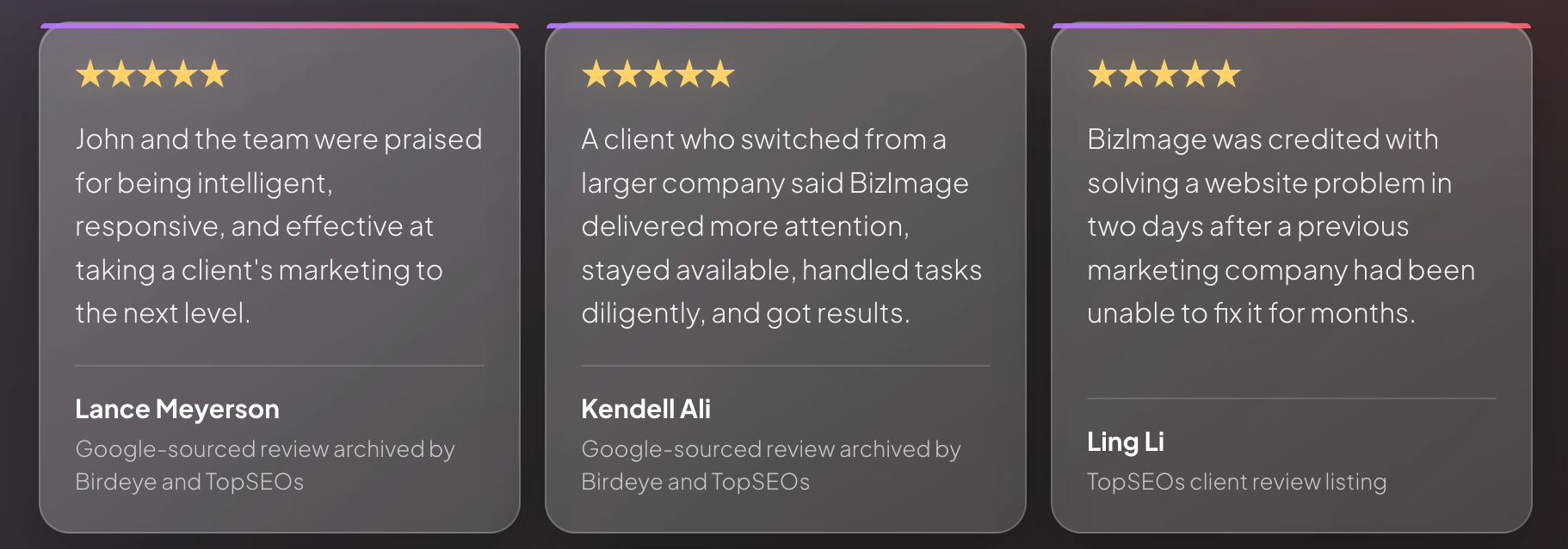 BizImage marketing reviews