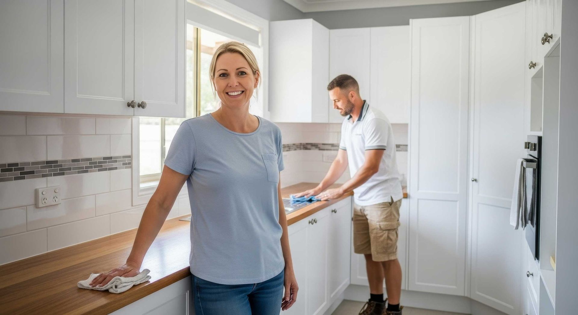 Satisfied Customer Reviewing Completed Painting Work In Rockhampton
