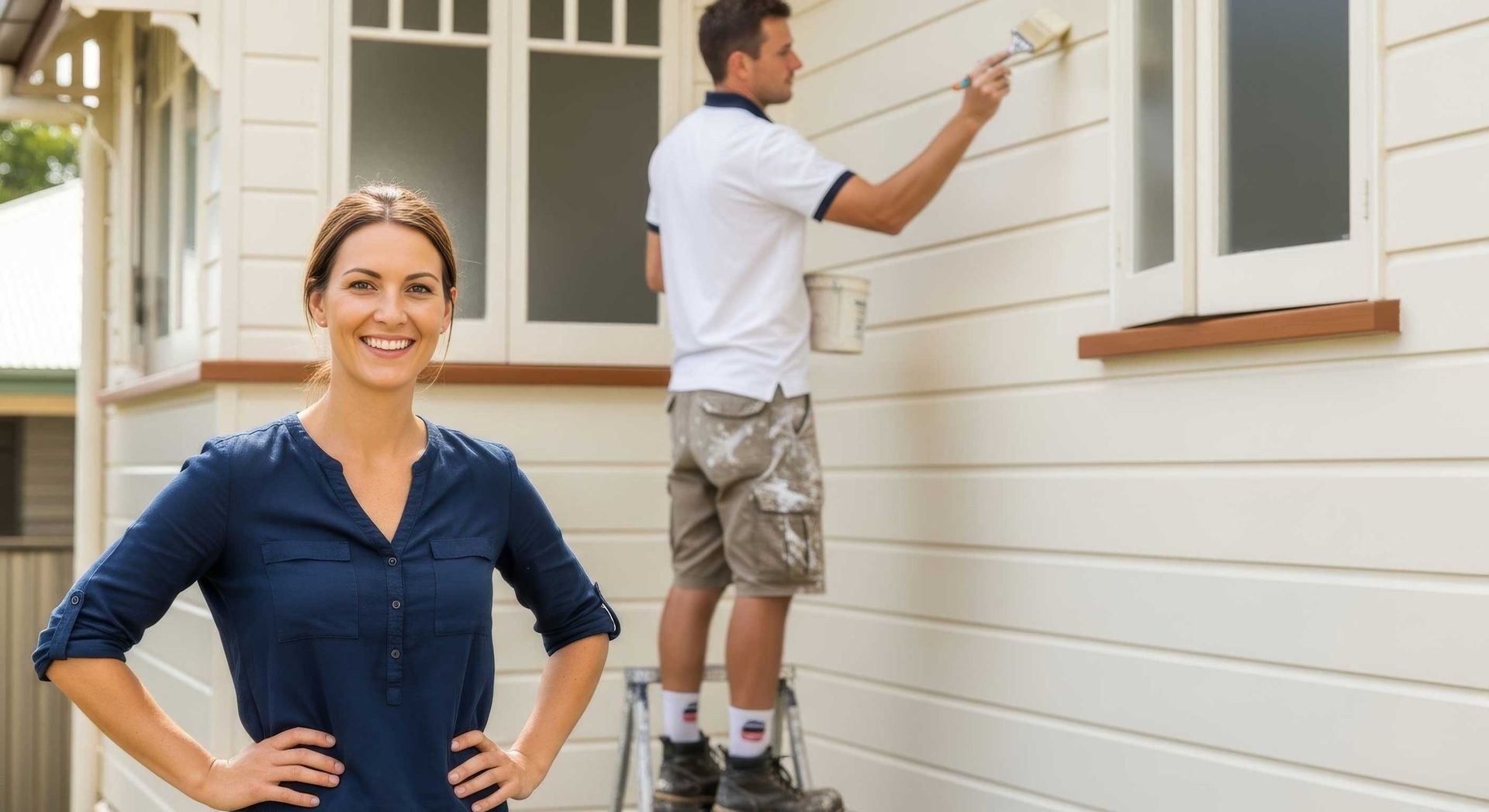 Weatherboard Home Being Repainted by House Painters in Rockhampton