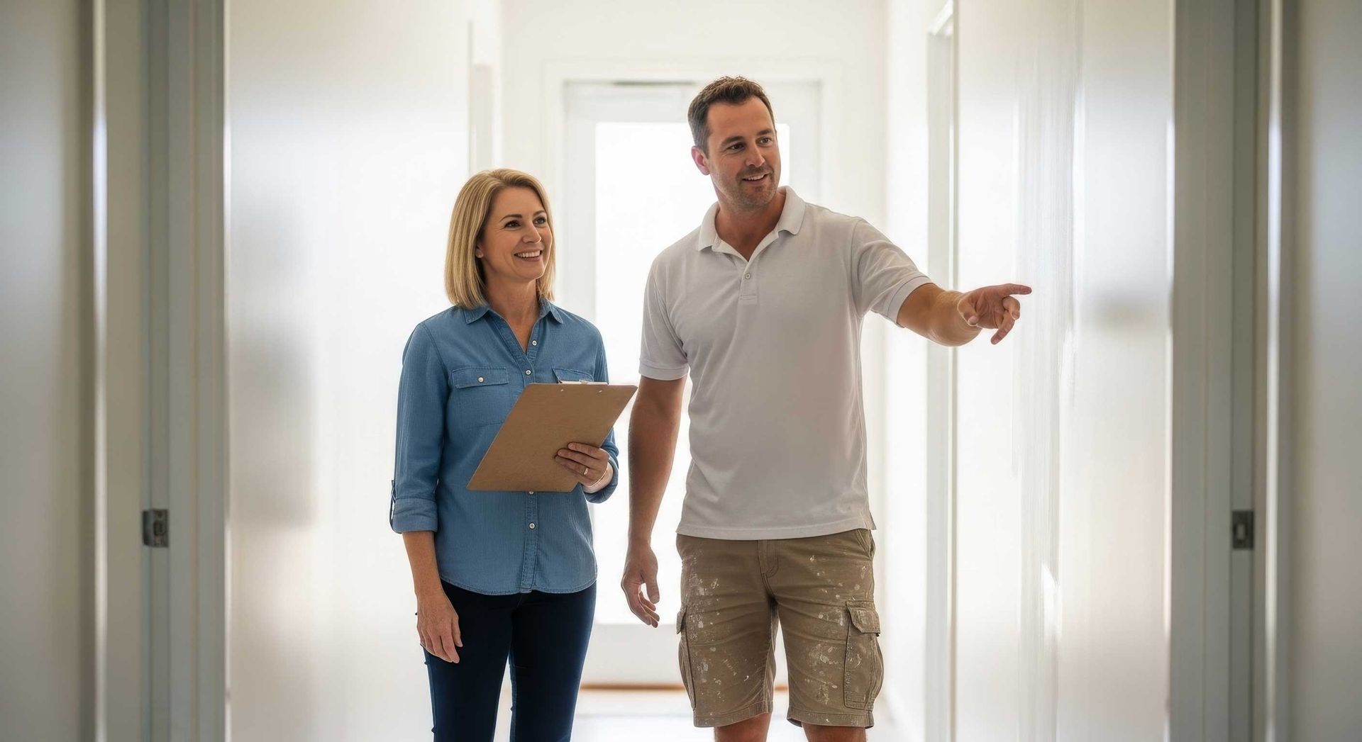 Satisfied Client Inspecting Office Painting in Rockhampton