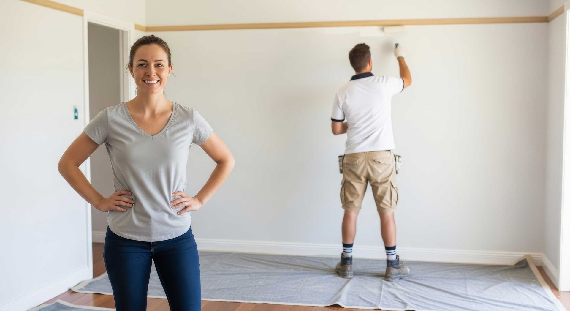 Close-Up Of Clean Paint Finish On Rockhampton Property Wall
