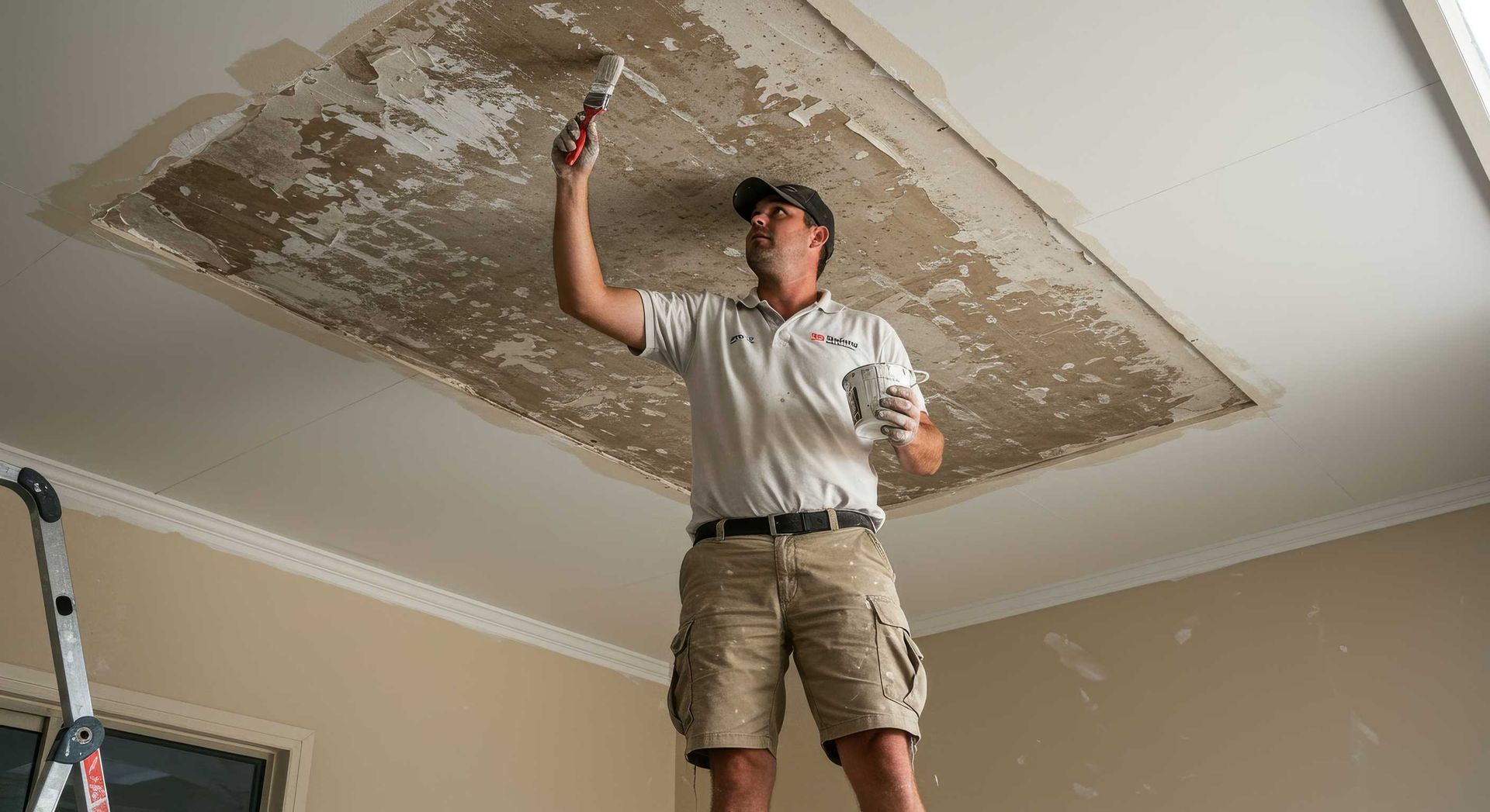 Water Damaged Ceiling Repainted By Local Painters In Rockhampton