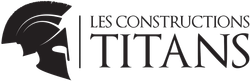 A black and white logo for les constructions titans