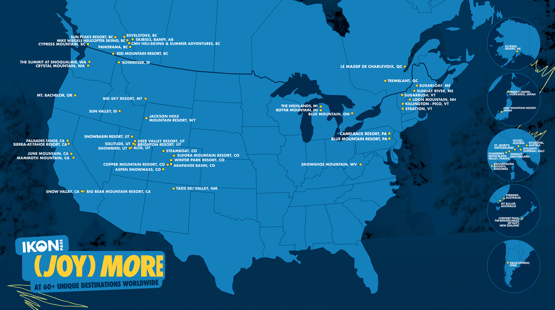 A map of the united states with the words joy more on the bottom