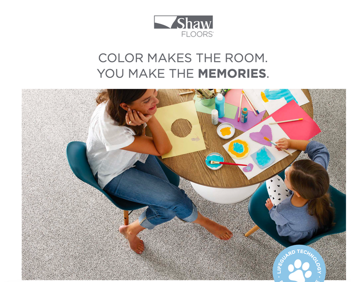 Family sitting at table from above, Floors by Recon