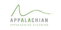 The logo for appalachian flooring is a green line with a mountain in the background.